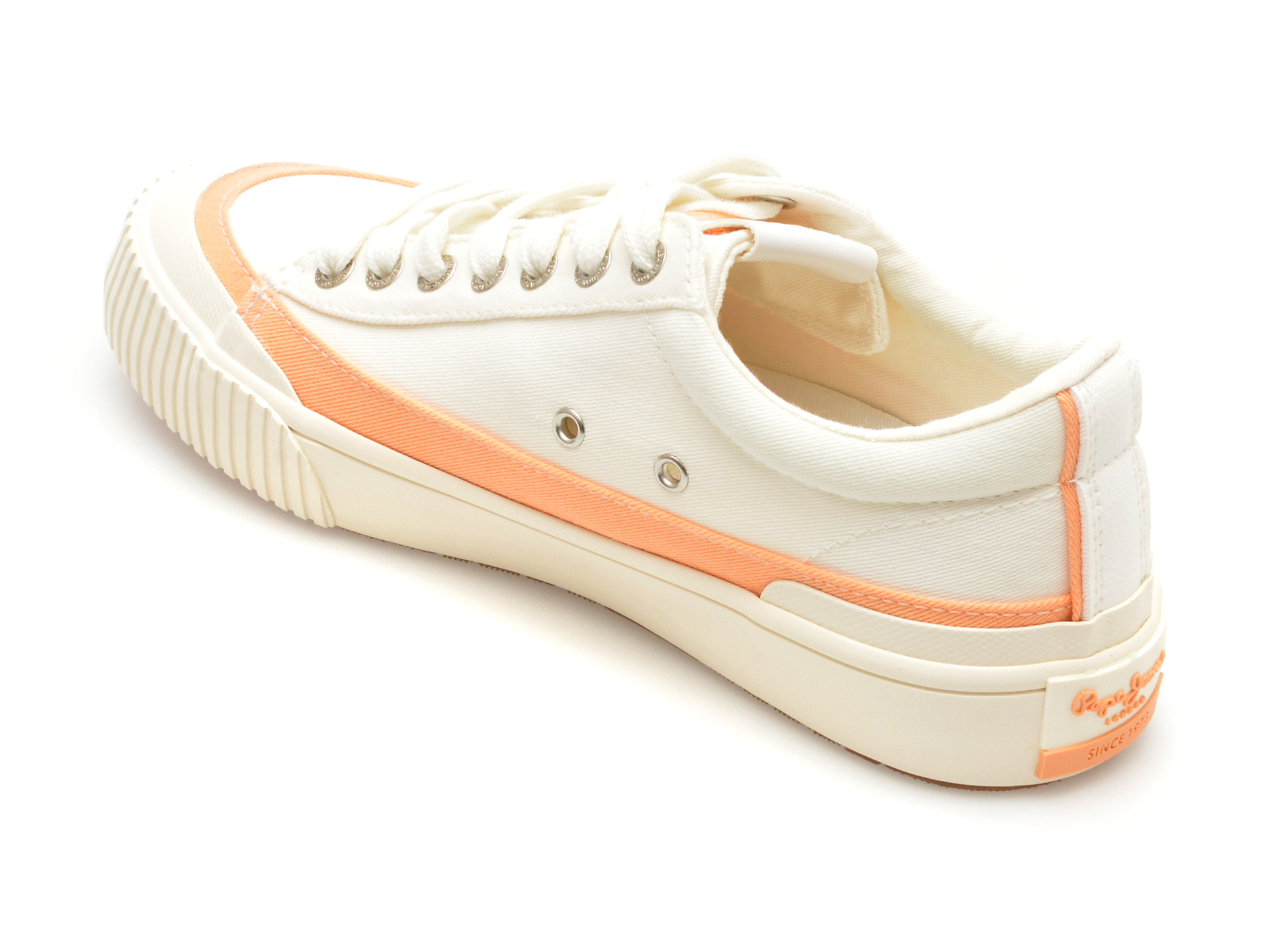 Pantofi casual PEPE JEANS albi, BEN ROAD, din material textil - imagine 5