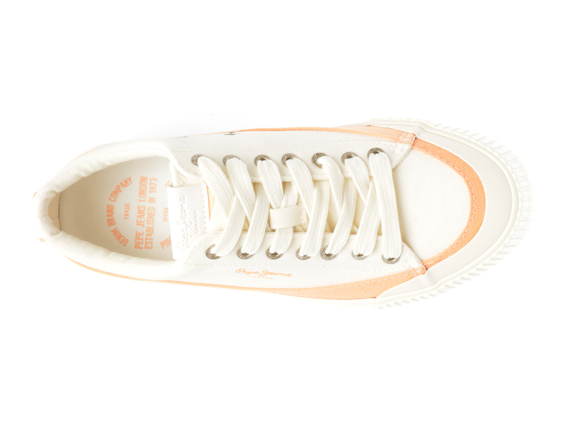 Pantofi casual PEPE JEANS albi, BEN ROAD, din material textil - imagine 6