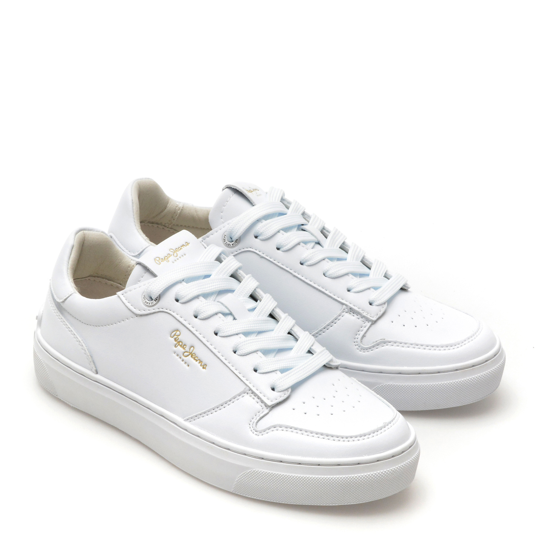 Pantofi casual PEPE JEANS albi, CAMDEN SUPRA, din piele naturala - imagine 4