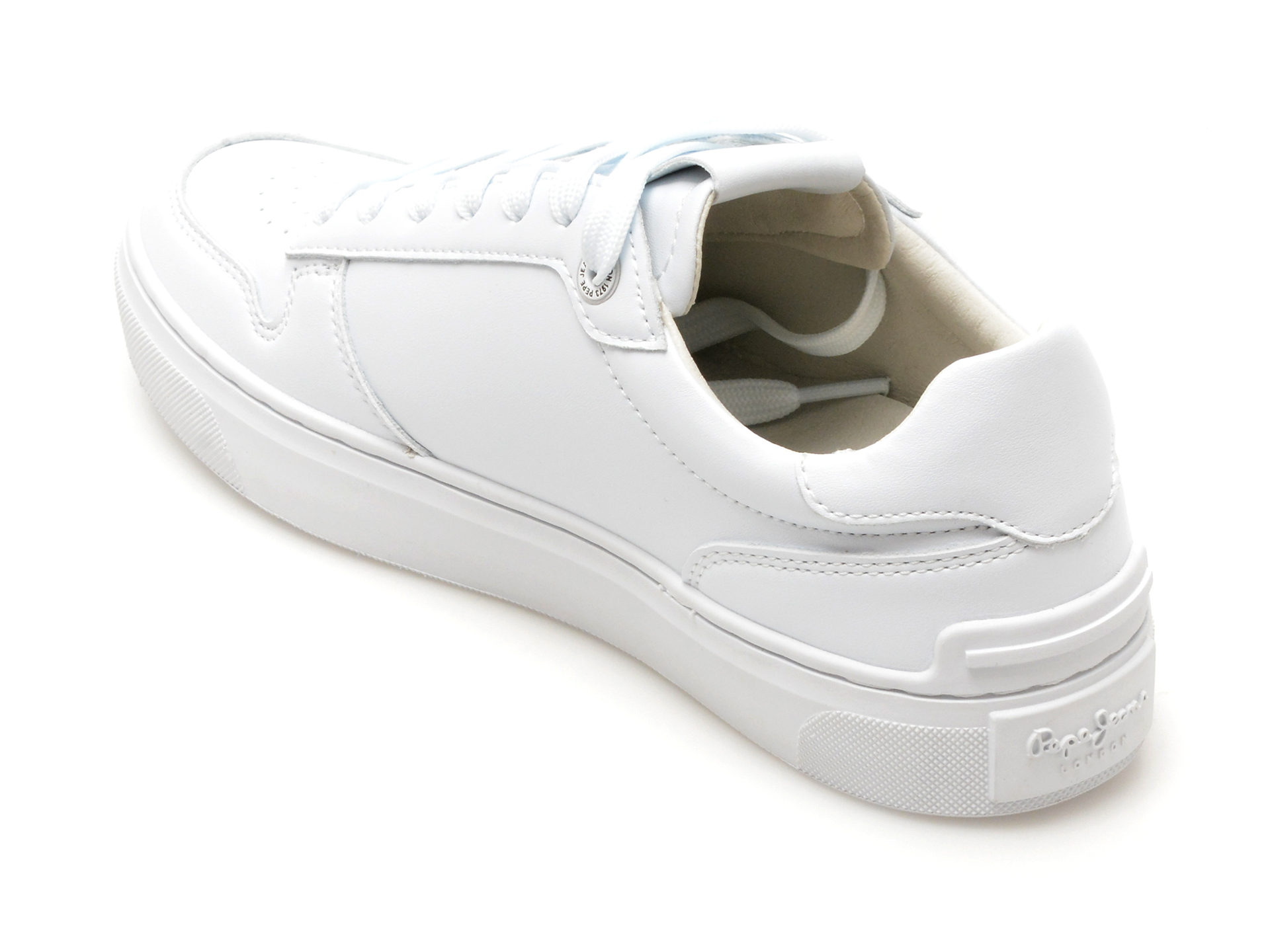 Pantofi casual PEPE JEANS albi, CAMDEN SUPRA, din piele naturala - imagine 5