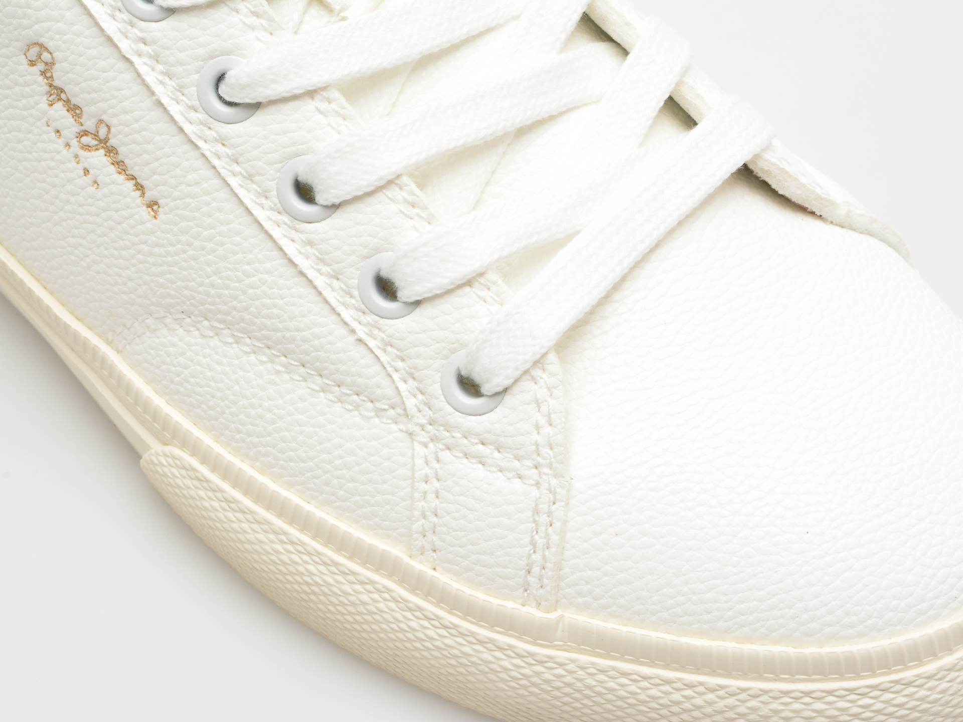Pantofi casual PEPE JEANS albi, KENTON STREET, din piele ecologica - imagine 2