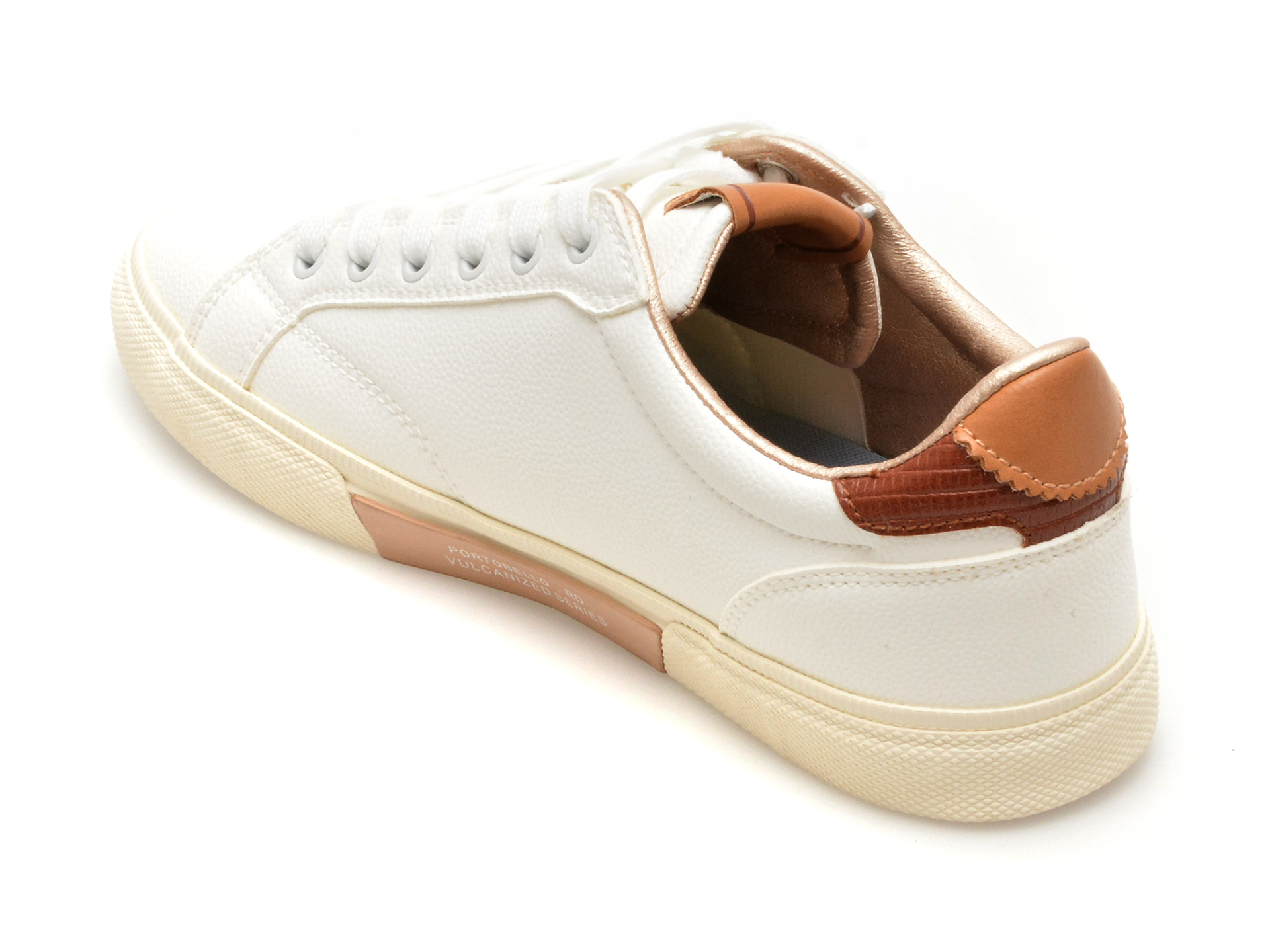 Pantofi casual PEPE JEANS albi, KENTON STREET, din piele ecologica - imagine 5