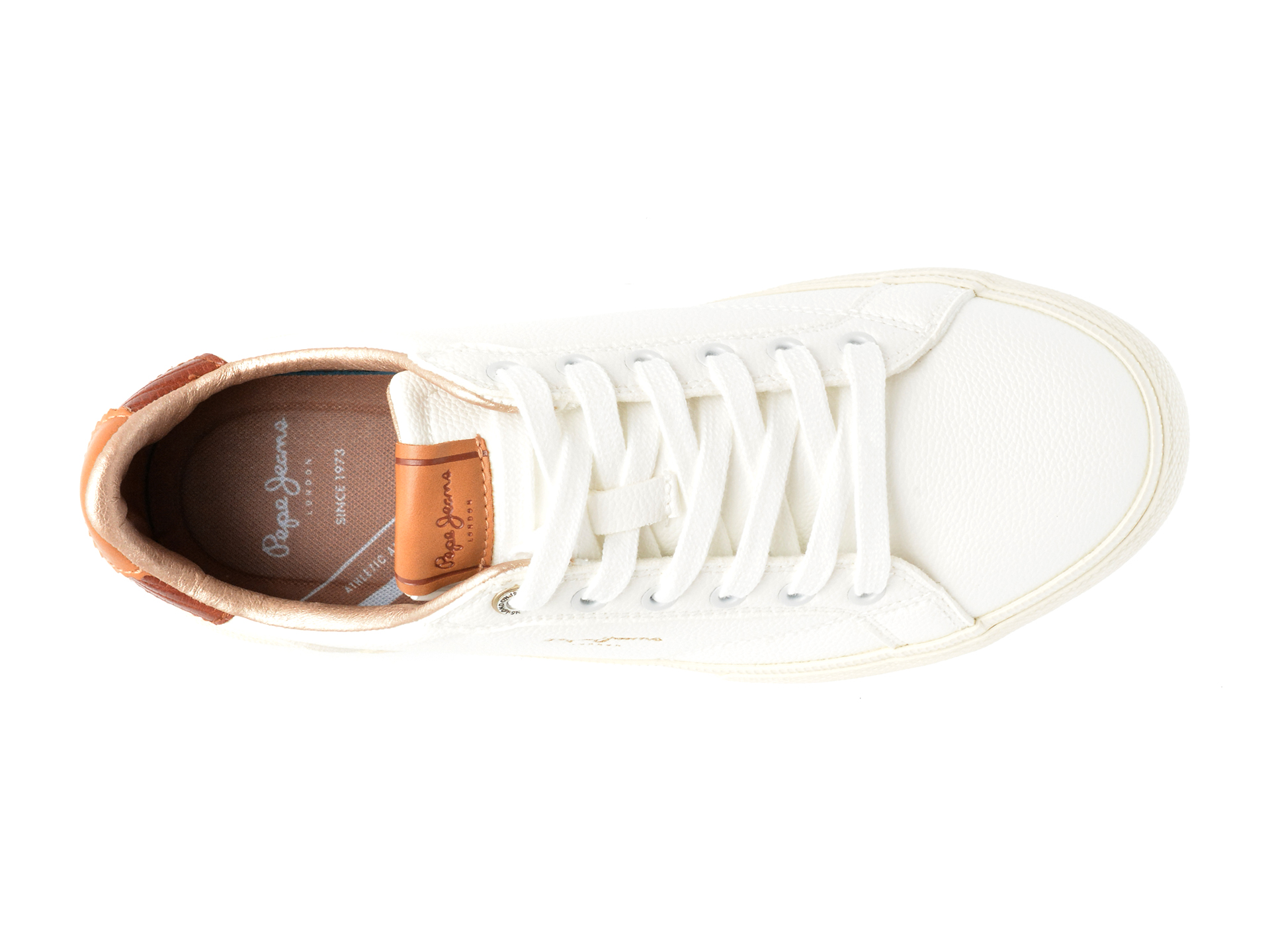 Pantofi casual PEPE JEANS albi, KENTON STREET, din piele ecologica - imagine 6