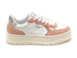 Pantofi casual PEPE JEANS albi, KORE MULTI, din piele naturala