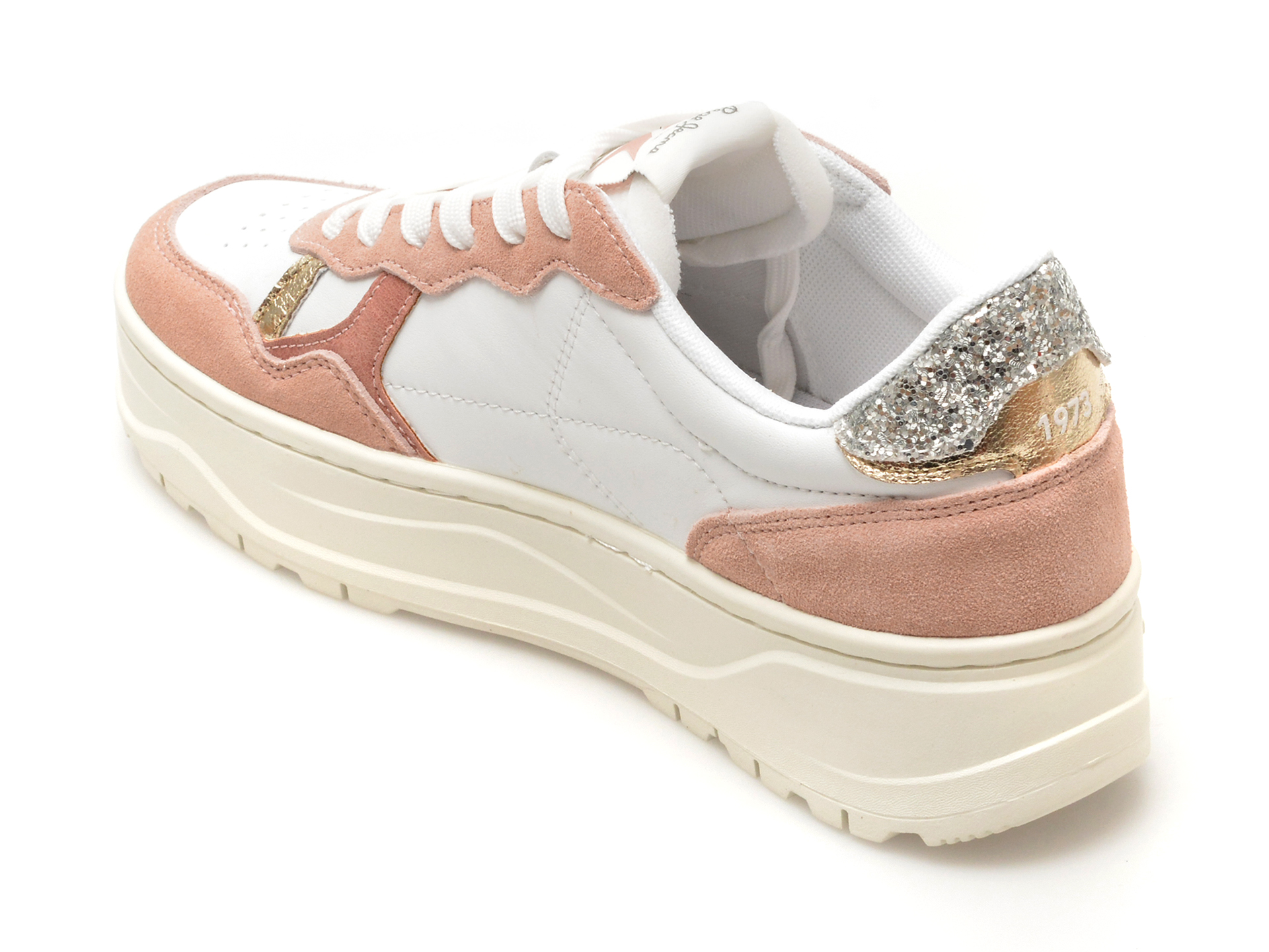 Pantofi casual PEPE JEANS albi, KORE MULTI, din piele naturala - imagine 5