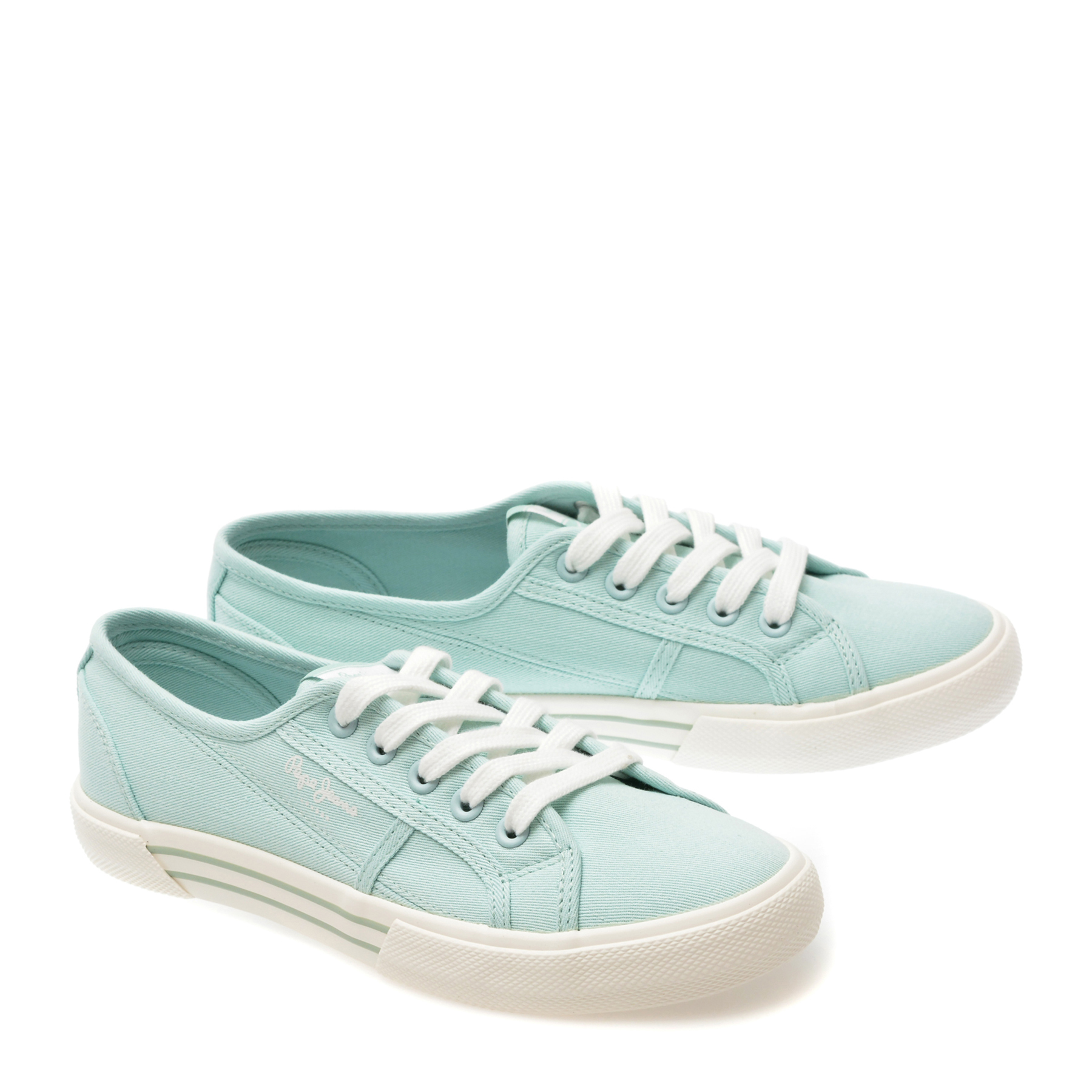 Pantofi casual PEPE JEANS verzi, LS31287, din material textil - imagine 4