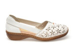 Pantofi casual RIEKER albi, 41356, din piele naturala
