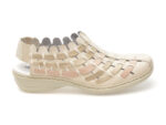 Pantofi casual RIEKER albi, 413V8, din piele naturala