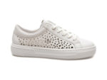 Pantofi casual RIEKER albi, L8831, din piele ecologica