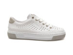 Pantofi casual RIEKER albi, L8849, din piele ecologica