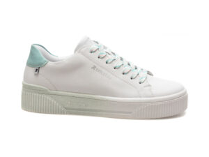 Pantofi casual RIEKER albi, W0704, din piele ecologica