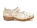 Pantofi casual RIEKER bej, 41399, din piele naturala