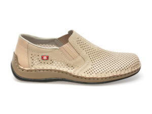 Pantofi casual RIEKER bej, 5297, din piele naturala