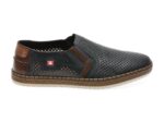 Pantofi casual RIEKER bleumarin, B5297, din piele naturala