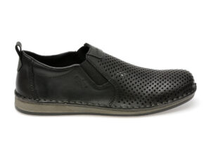 Pantofi casual RIEKER negri, 5457, din piele naturala