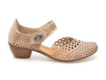 Pantofi casual RIEKER roz, 437531, din piele naturala
