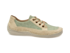 Pantofi casual RIEKER verzi, 52515, din piele ecologica