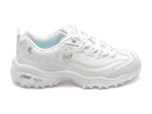 Pantofi casual SKECHERS albi, D LITES, din piele naturala