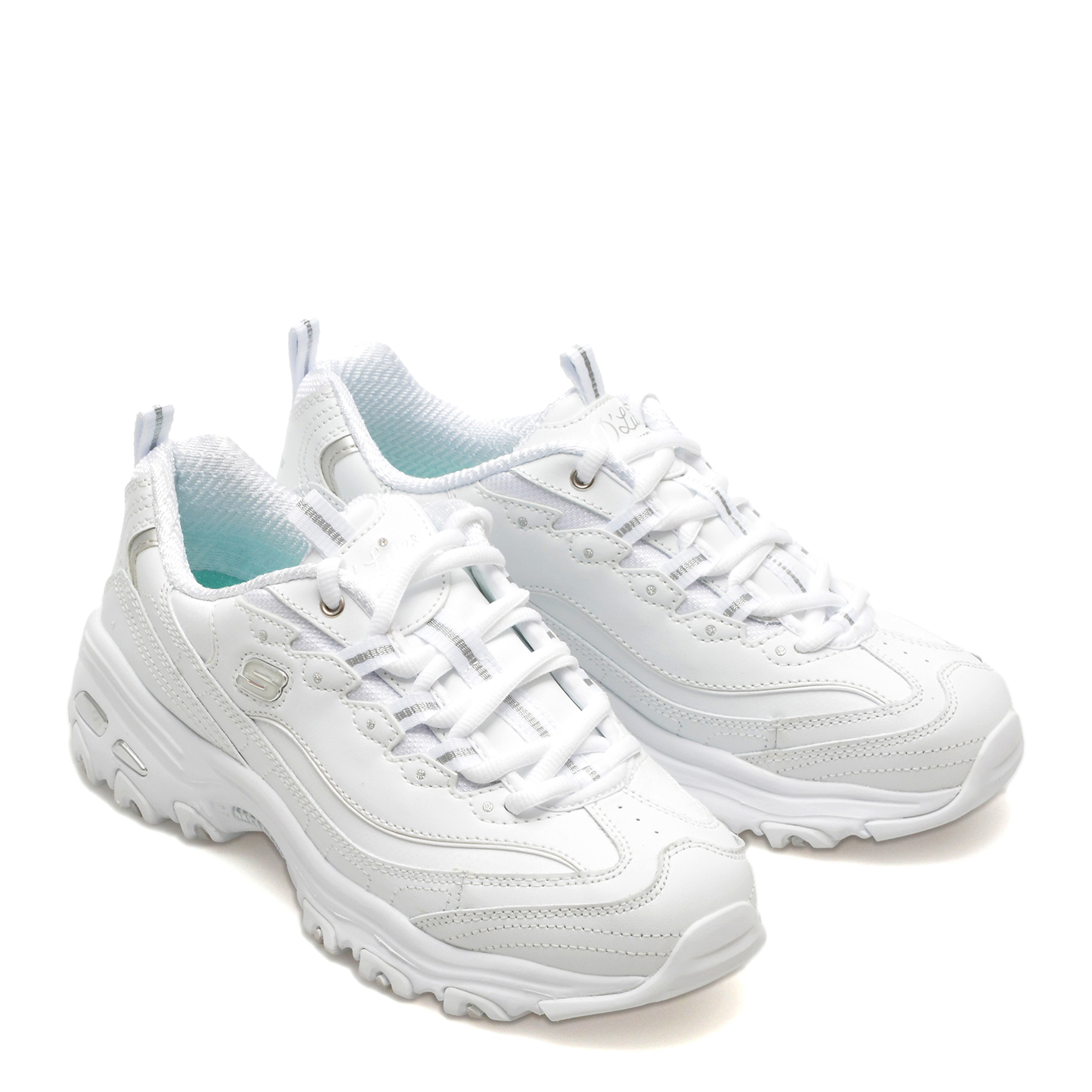 Pantofi casual SKECHERS albi, D LITES, din piele naturala - imagine 4