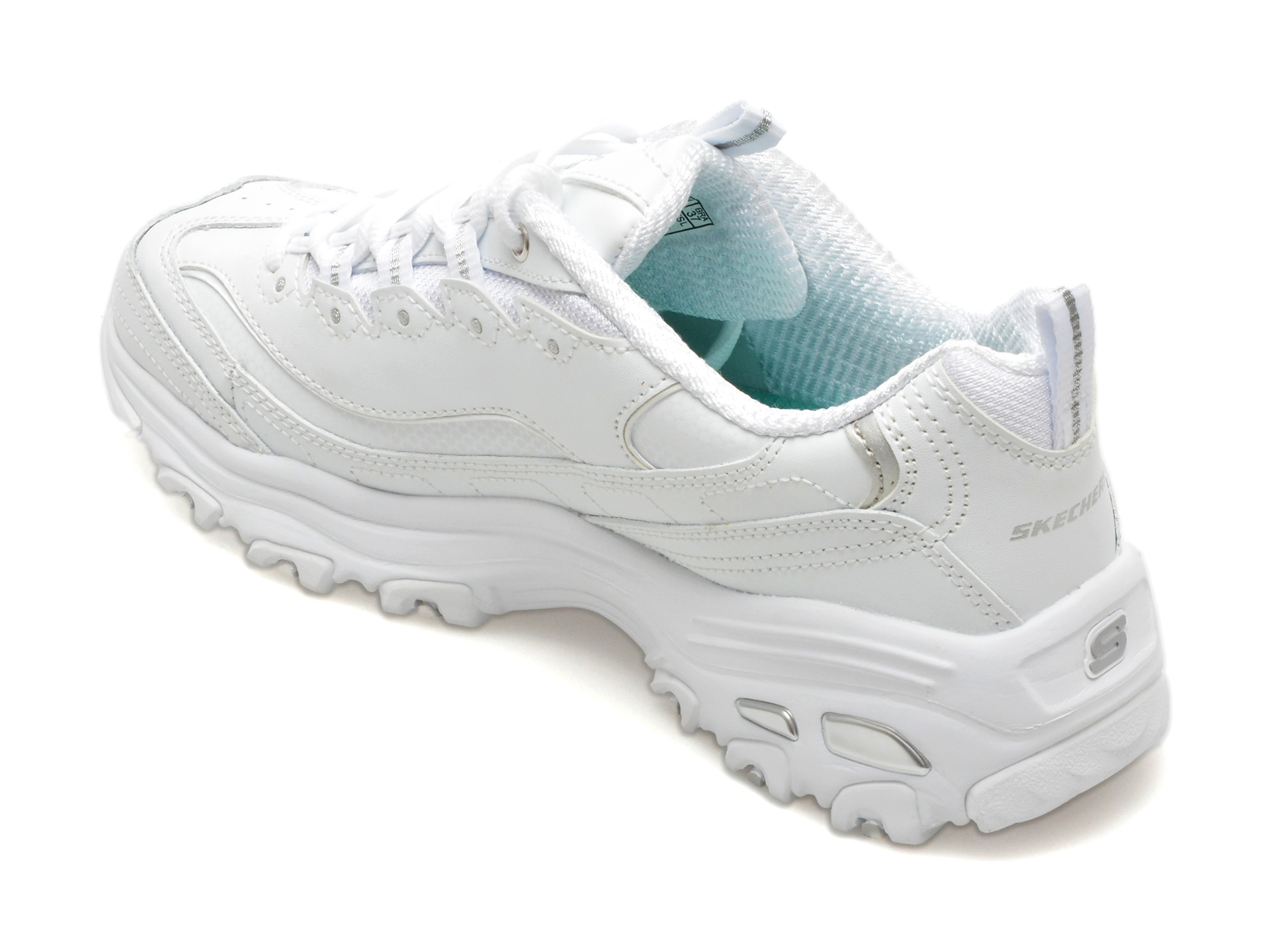Pantofi casual SKECHERS albi, D LITES, din piele naturala - imagine 5