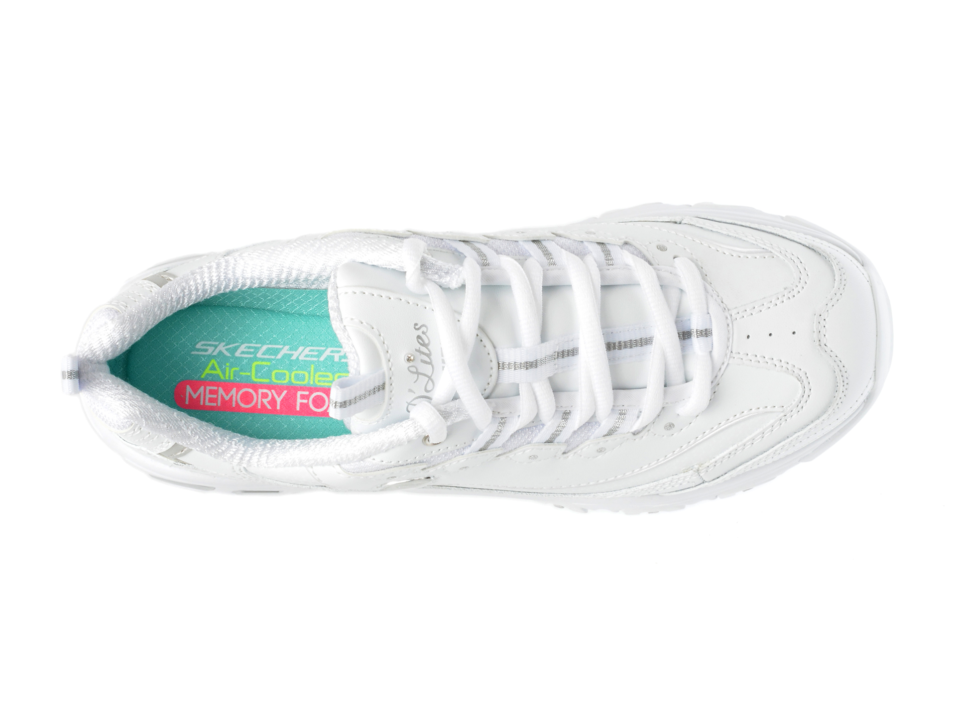 Pantofi casual SKECHERS albi, D LITES, din piele naturala - imagine 6