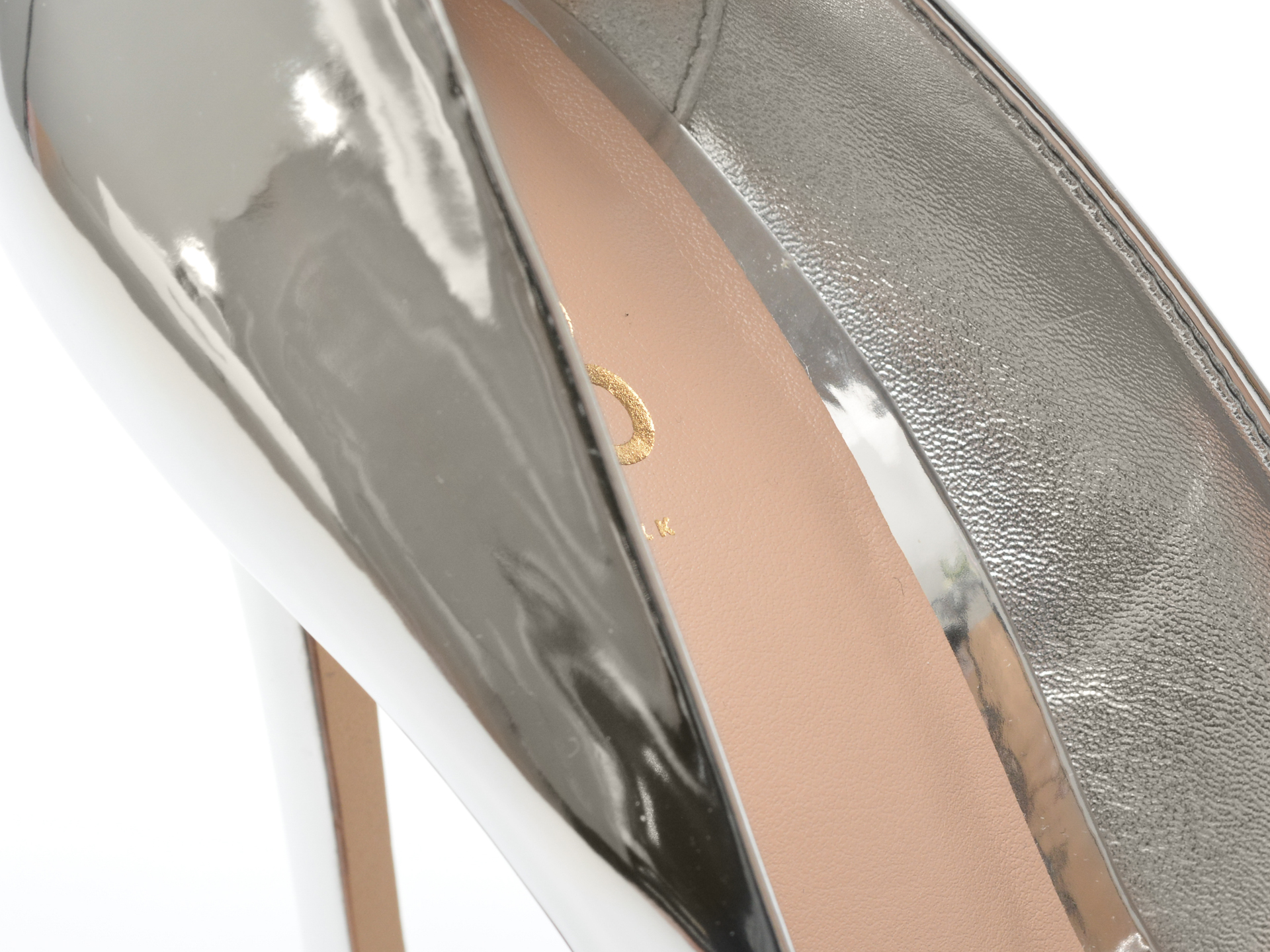 Pantofi eleganti ALDO argintii, CASSEDYNA040, din piele ecologica lacuita - imagine 3