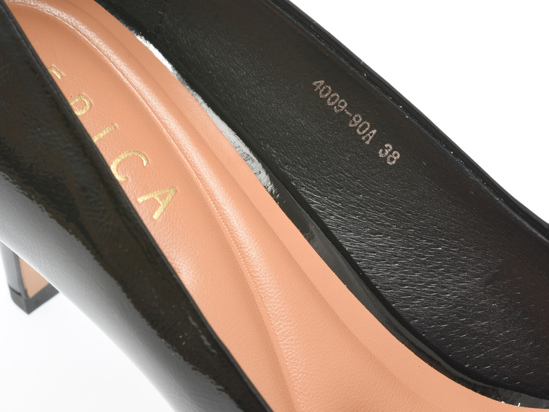 Pantofi eleganti EPICA negri, 4009, din piele naturala lacuita - imagine 3