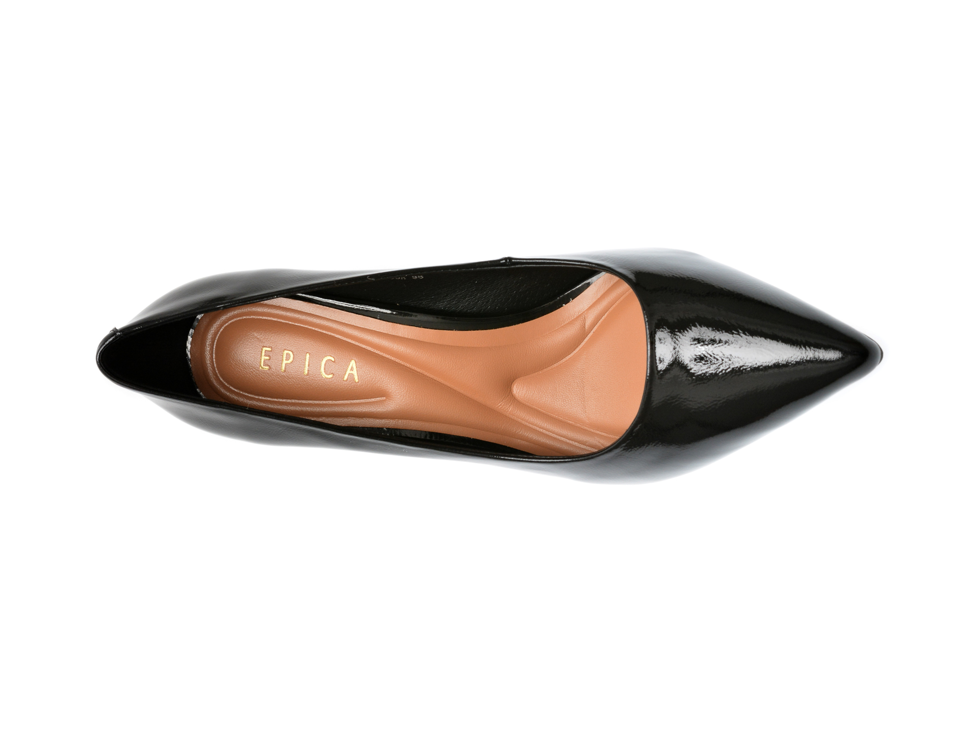 Pantofi eleganti EPICA negri, 4009, din piele naturala lacuita - imagine 6