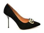 Pantofi eleganti EPICA negri, 6415, din piele intoarsa