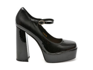 Pantofi eleganti EPICA negri, R100, din piele ecologica