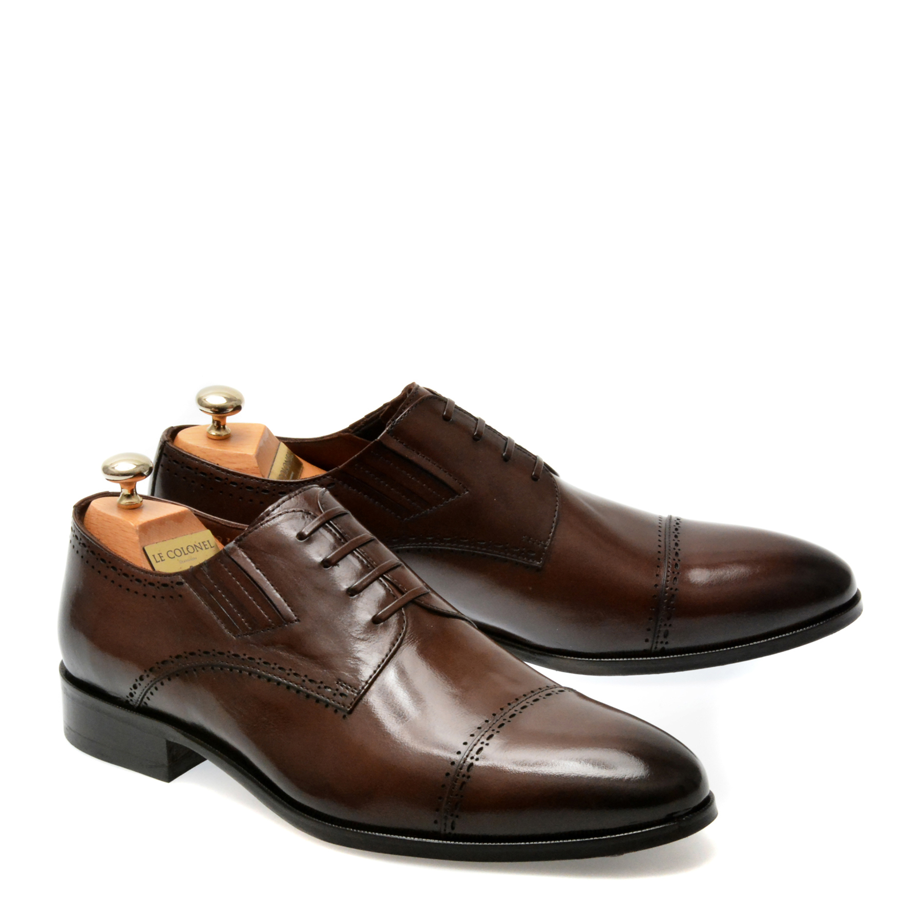 Pantofi eleganti LE COLONEL maro, 509301, din piele naturala - imagine 4