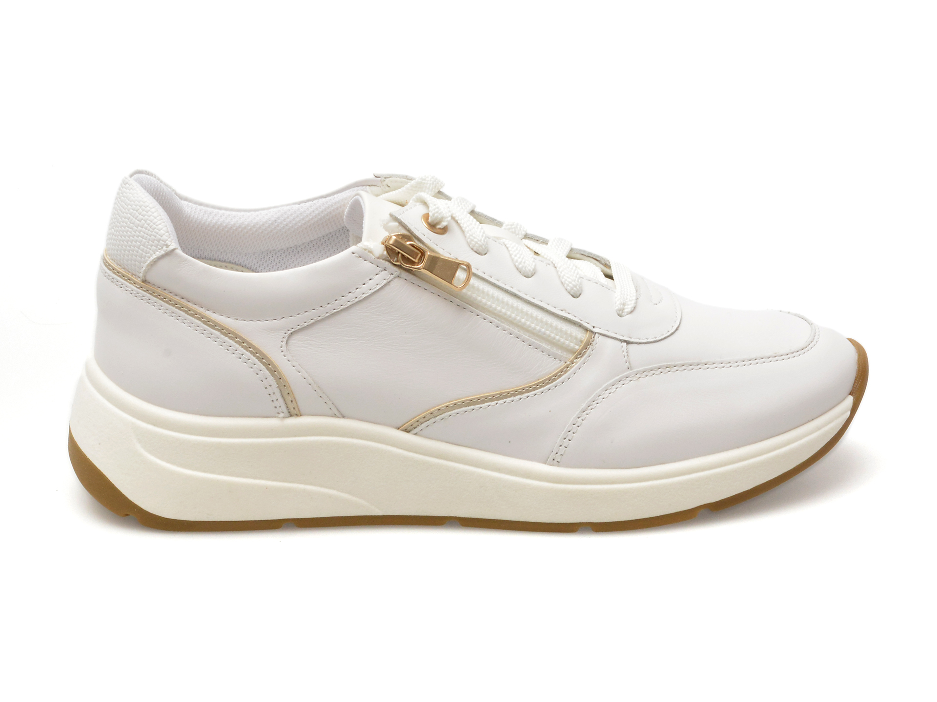 Pantofi GEOX albi, D45MXE, din piele naturala