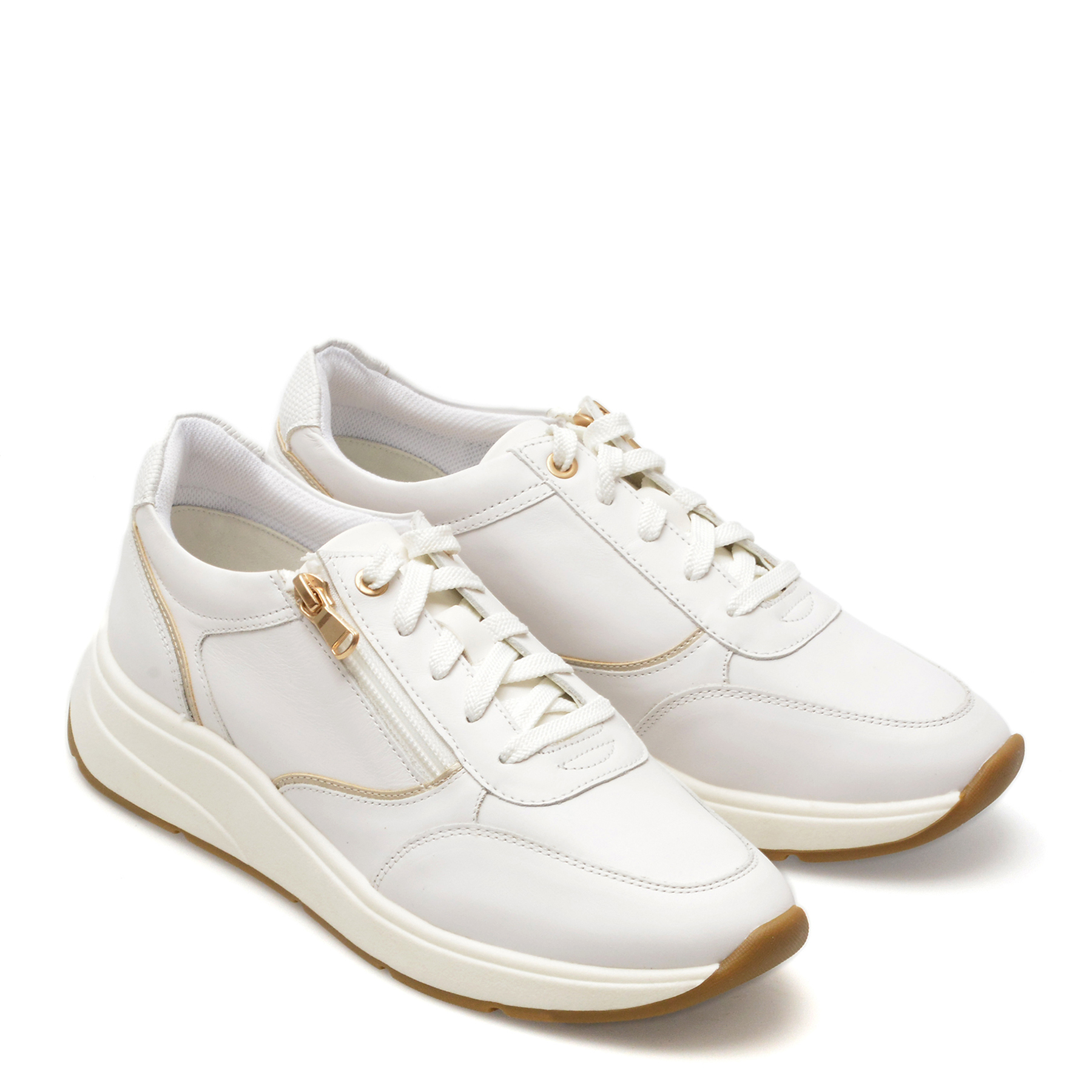 Pantofi GEOX albi, D45MXE, din piele naturala - imagine 4