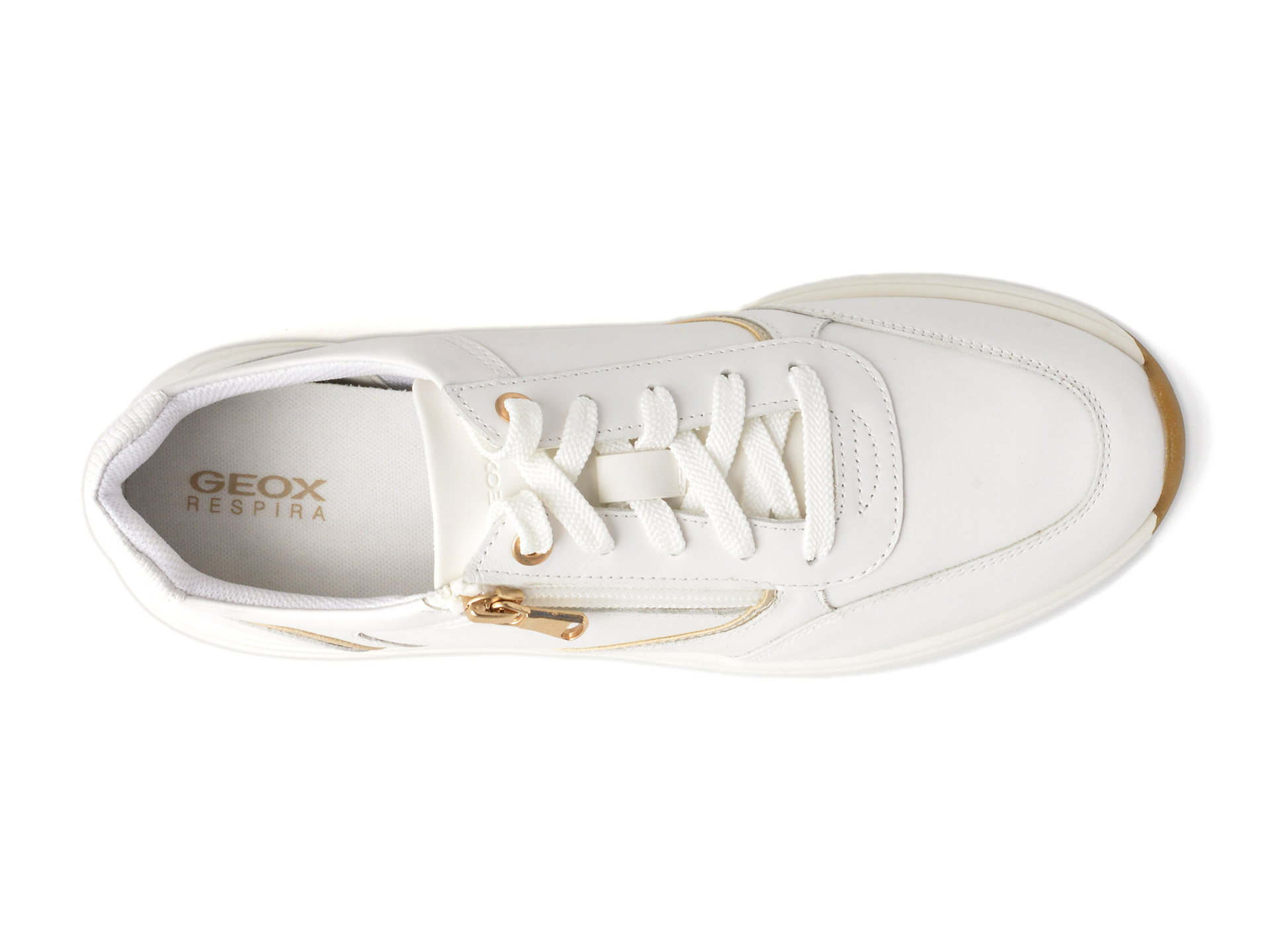 Pantofi GEOX albi, D45MXE, din piele naturala - imagine 6