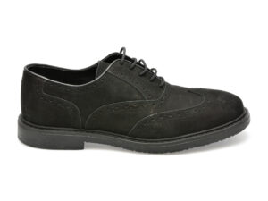 Pantofi OTTER negri, EF88, din nabuc