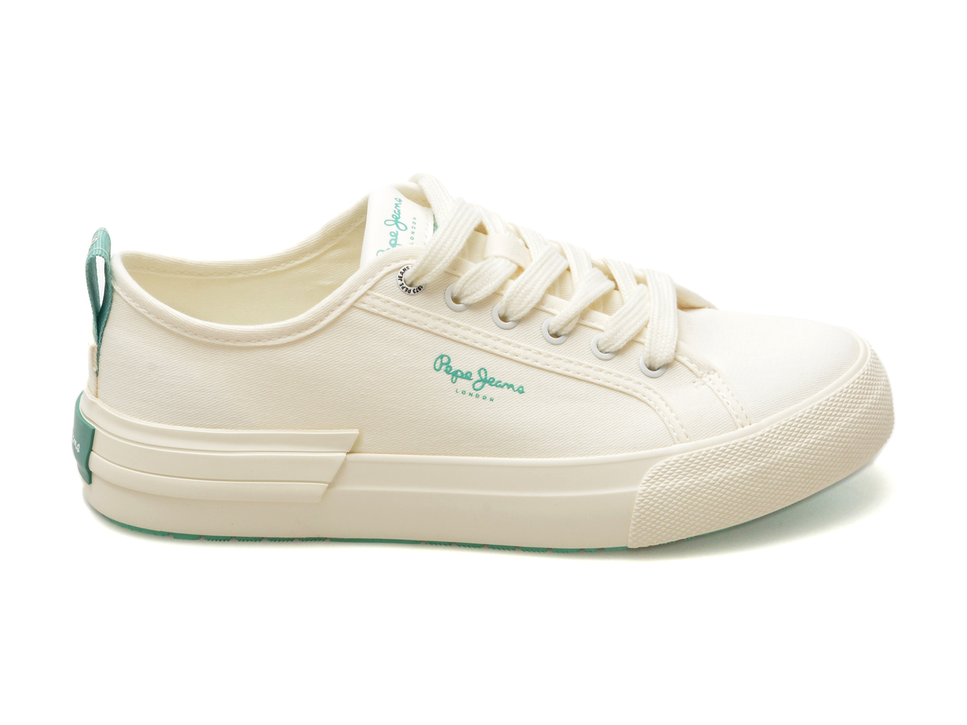 Pantofi PEPE JEANS albi, ALLEN BAND, din material textil