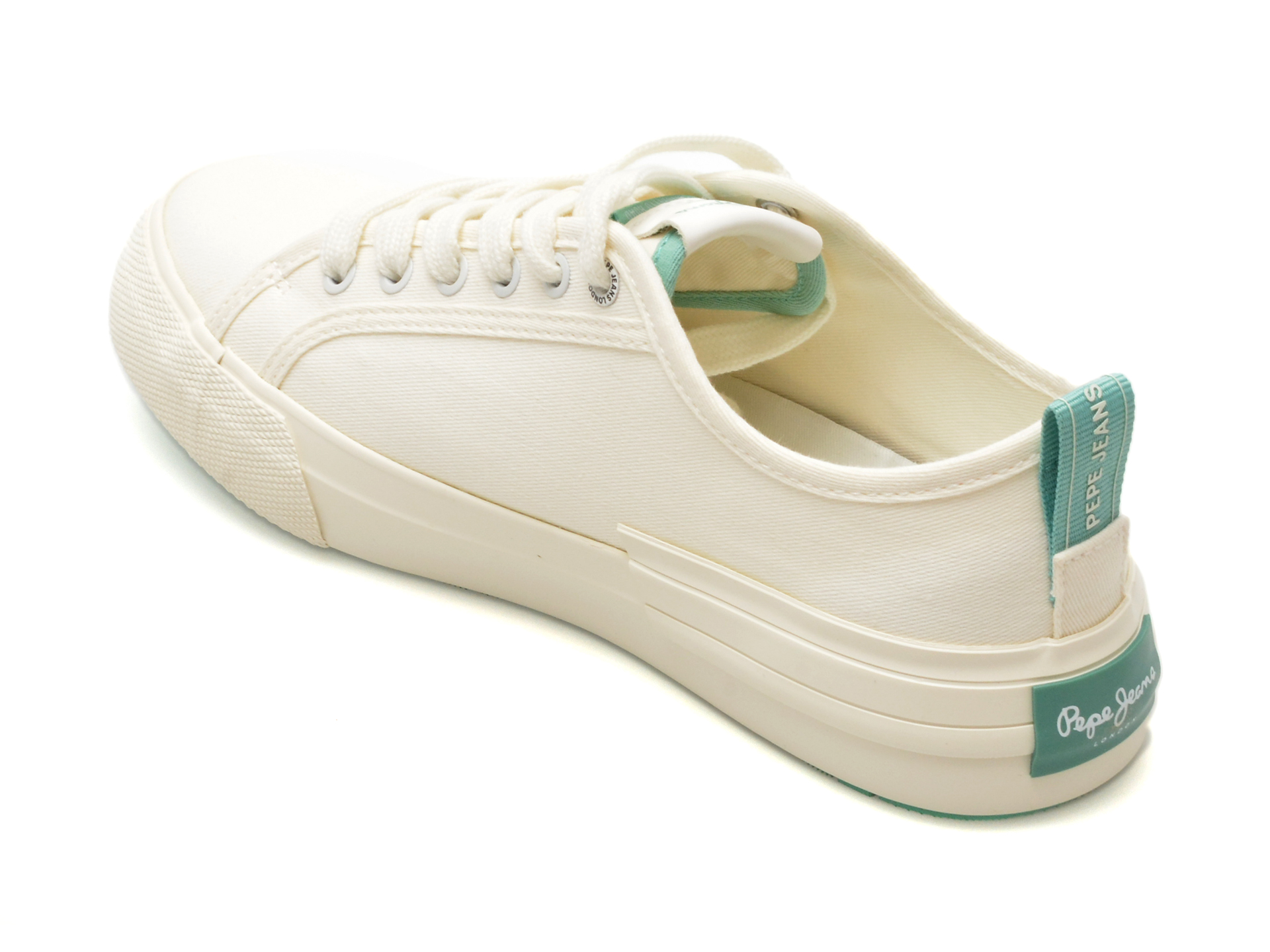 Pantofi PEPE JEANS albi, ALLEN BAND, din material textil - imagine 5