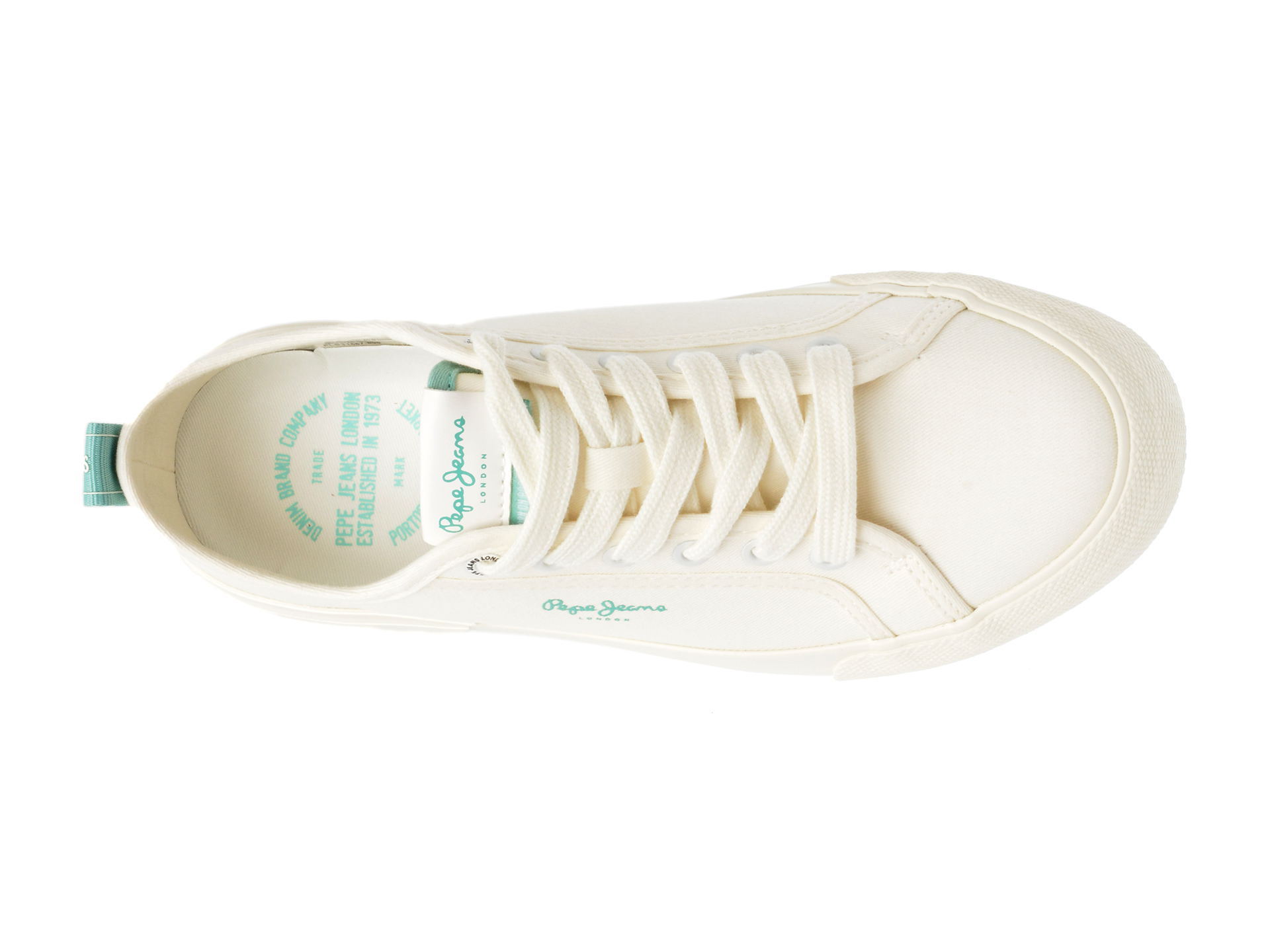 Pantofi PEPE JEANS albi, ALLEN BAND, din material textil - imagine 6
