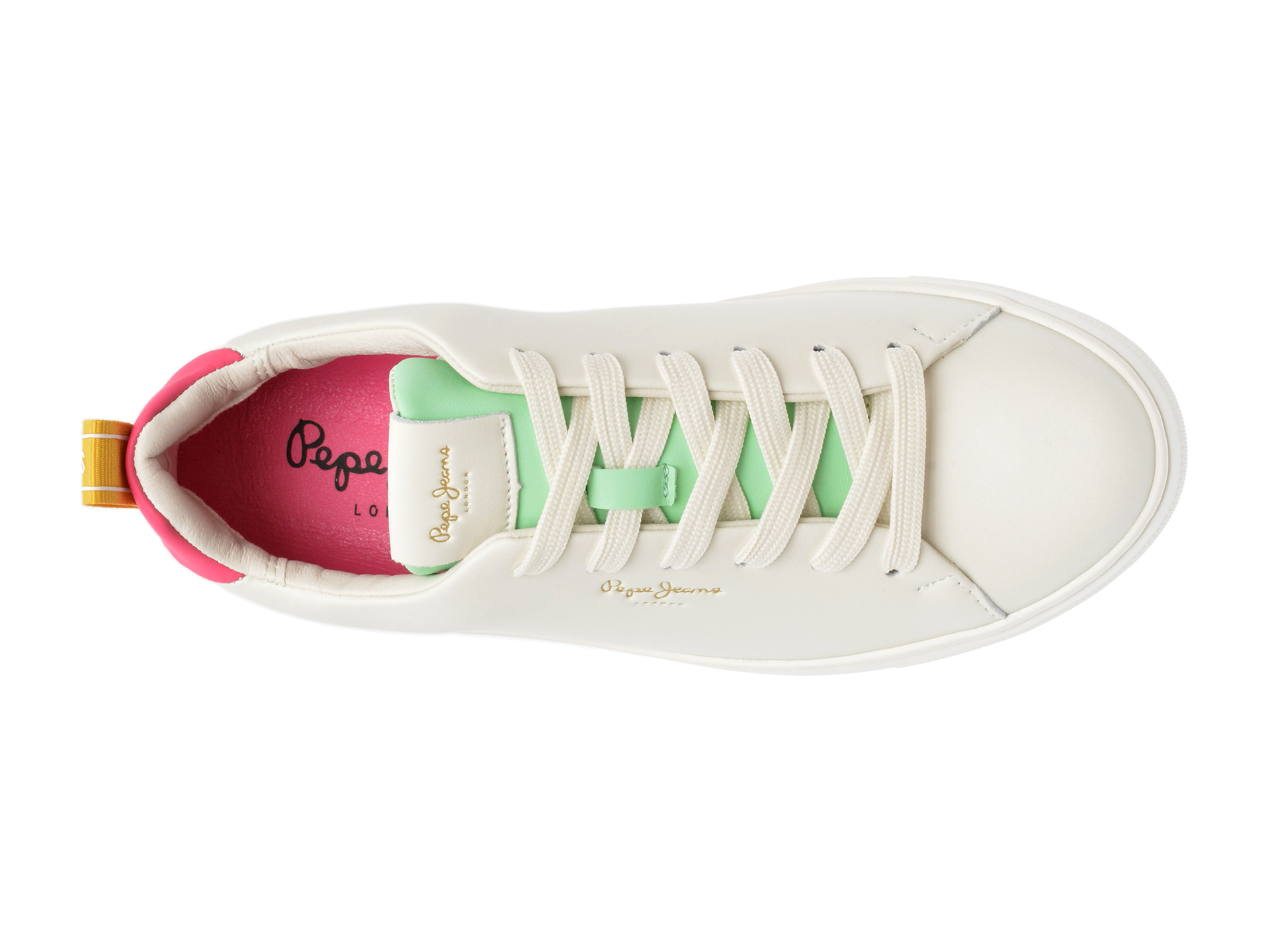 Pantofi PEPE JEANS albi, CAMDEN STREET, din piele naturala - imagine 6
