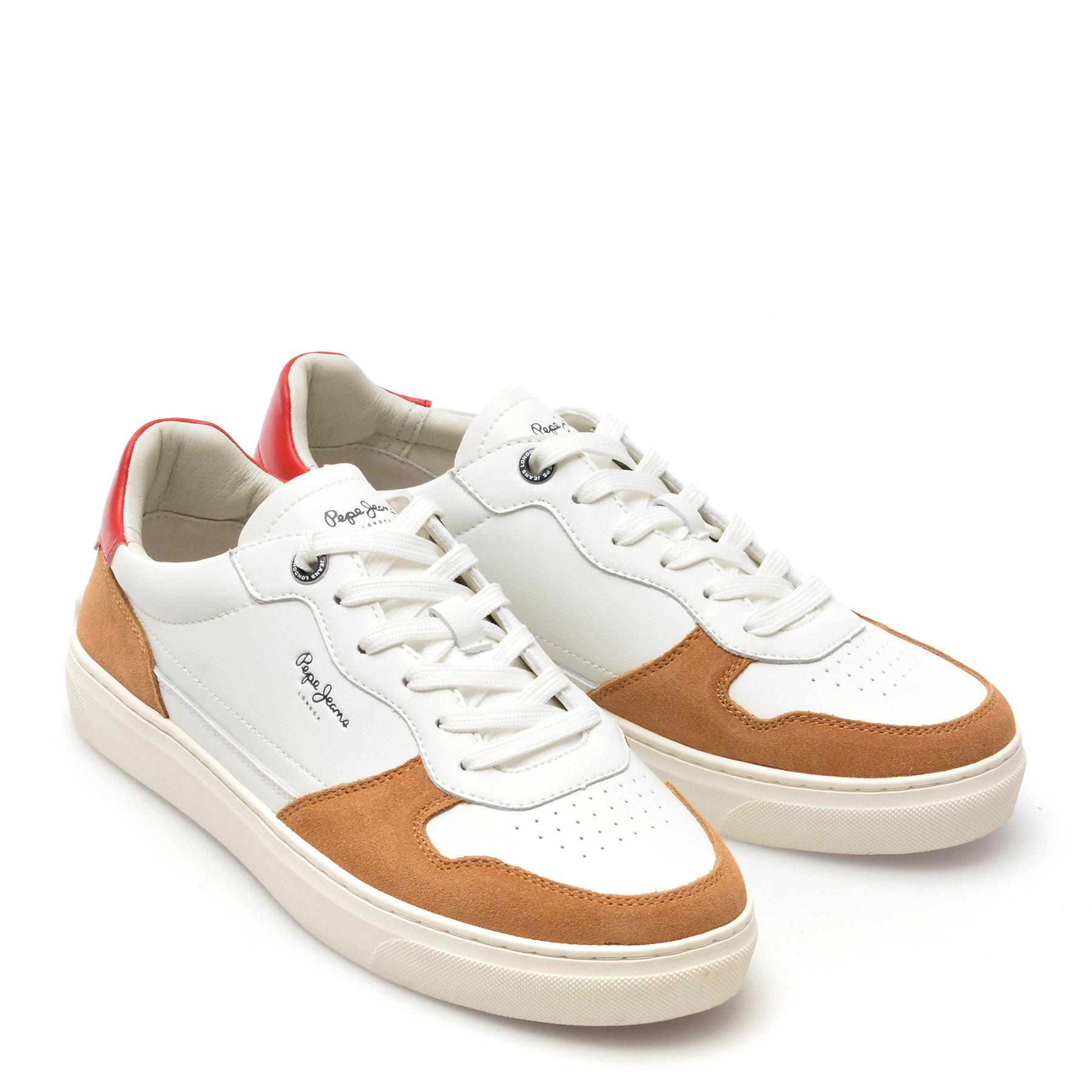 Pantofi PEPE JEANS albi, CAMDEN STREET, din piele naturala - imagine 4