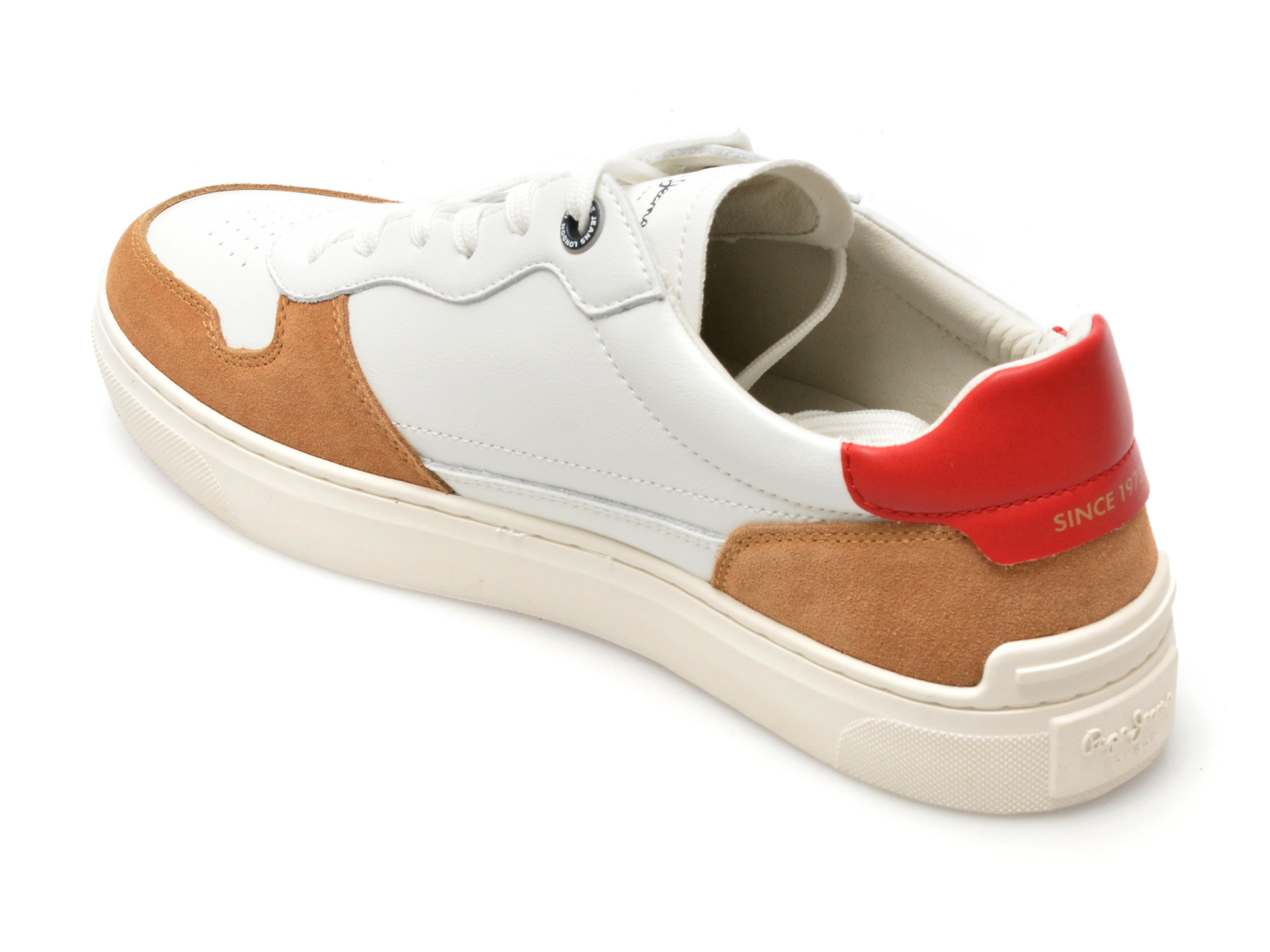 Pantofi PEPE JEANS albi, CAMDEN STREET, din piele naturala - imagine 5
