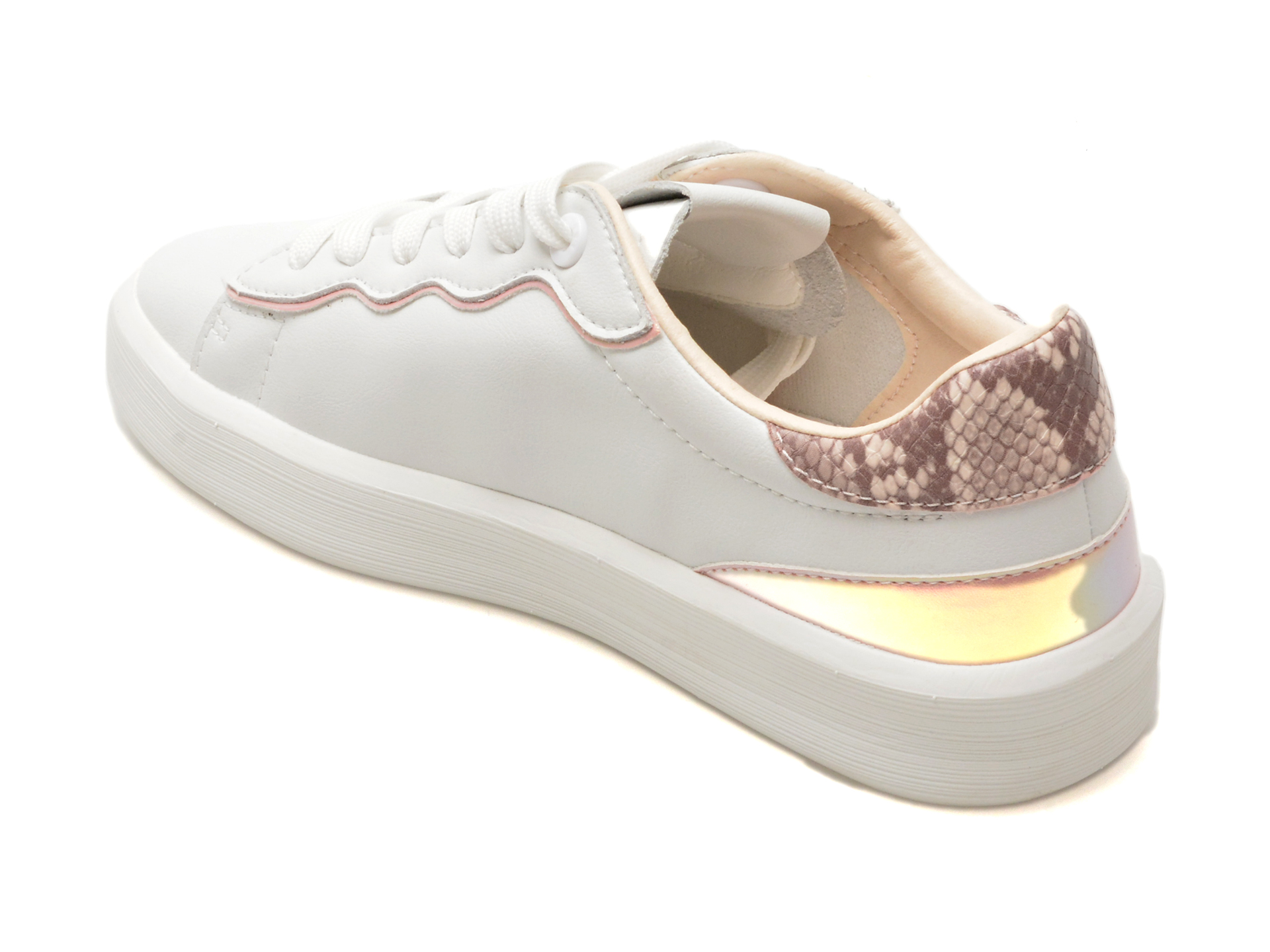 Pantofi PEPE JEANS albi, DOBBIE SEAL, din piele naturala - imagine 5