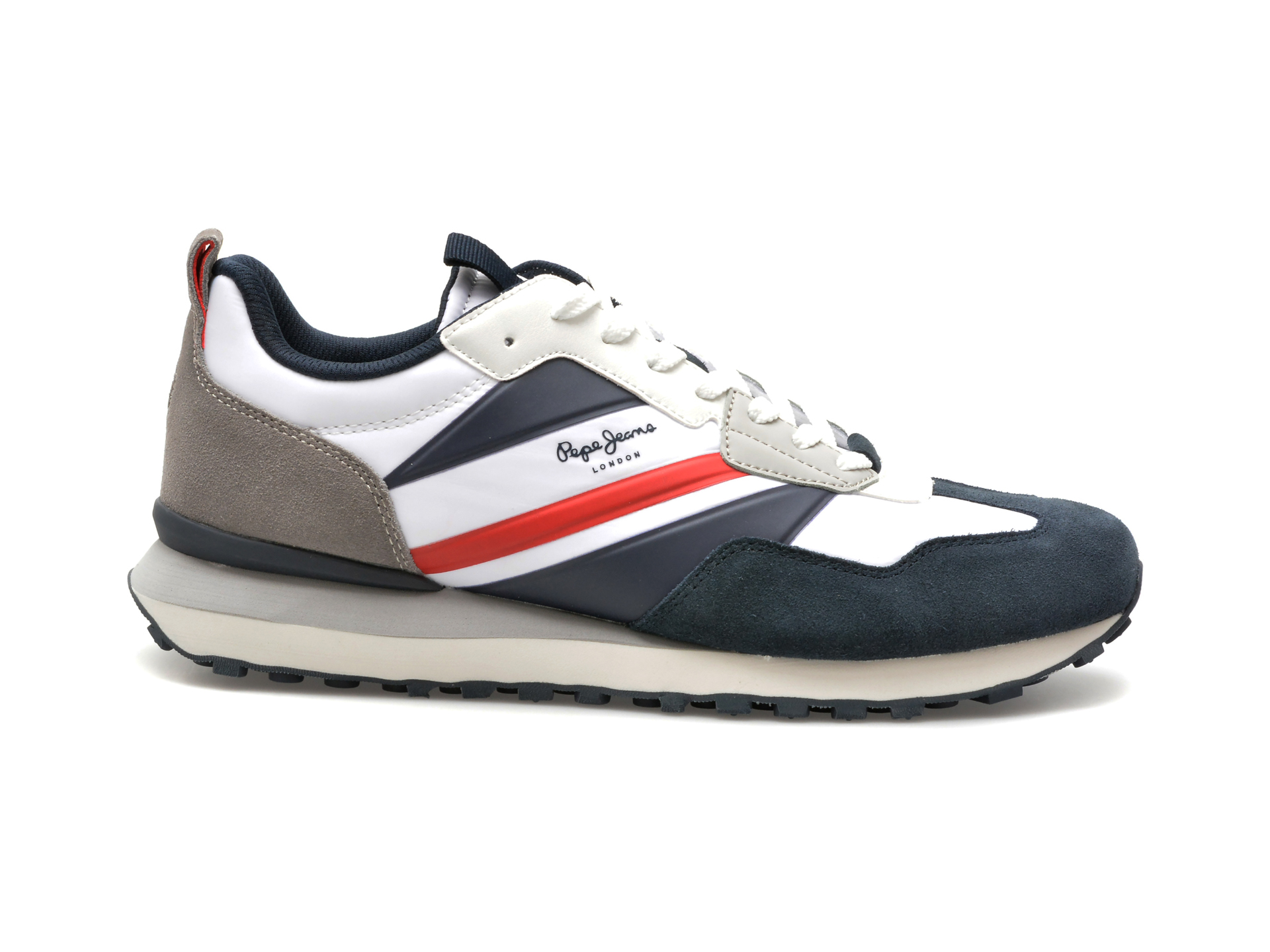 Pantofi PEPE JEANS albi, FOSTER HEAT, din material textil