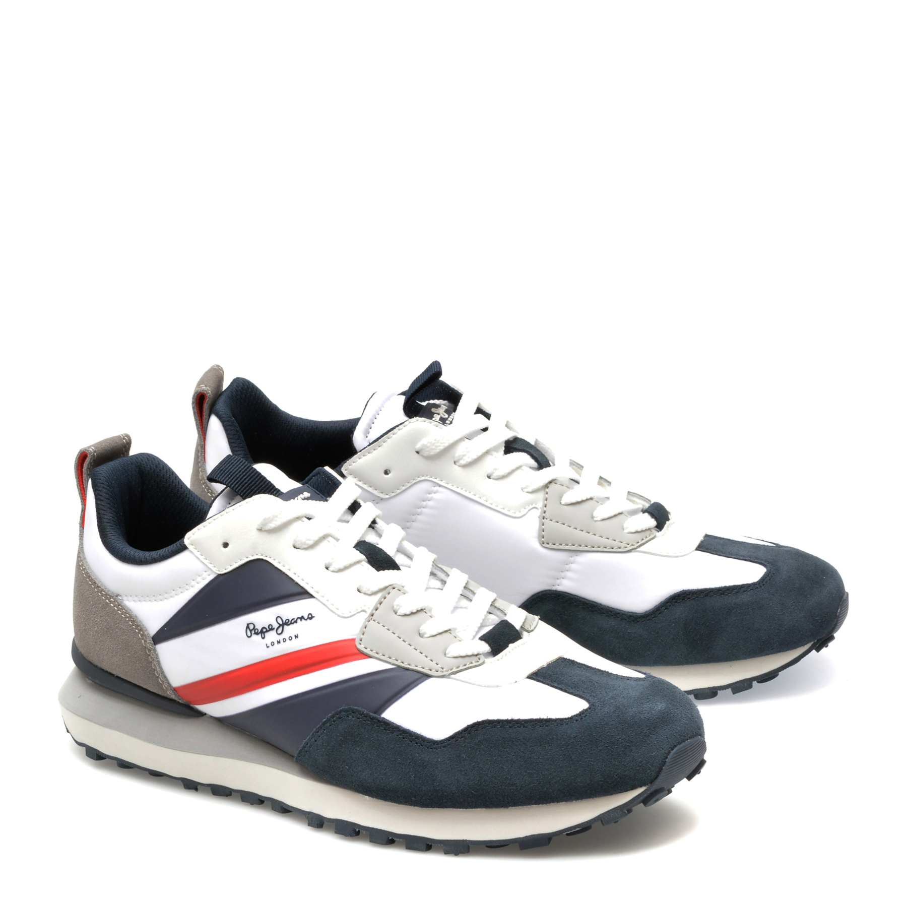 Pantofi PEPE JEANS albi, FOSTER HEAT, din material textil - imagine 4