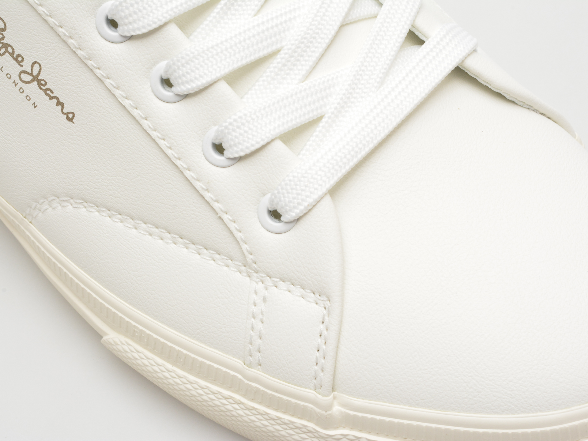 Pantofi PEPE JEANS albi, KENTON JOURNEY, din piele ecologica - imagine 2