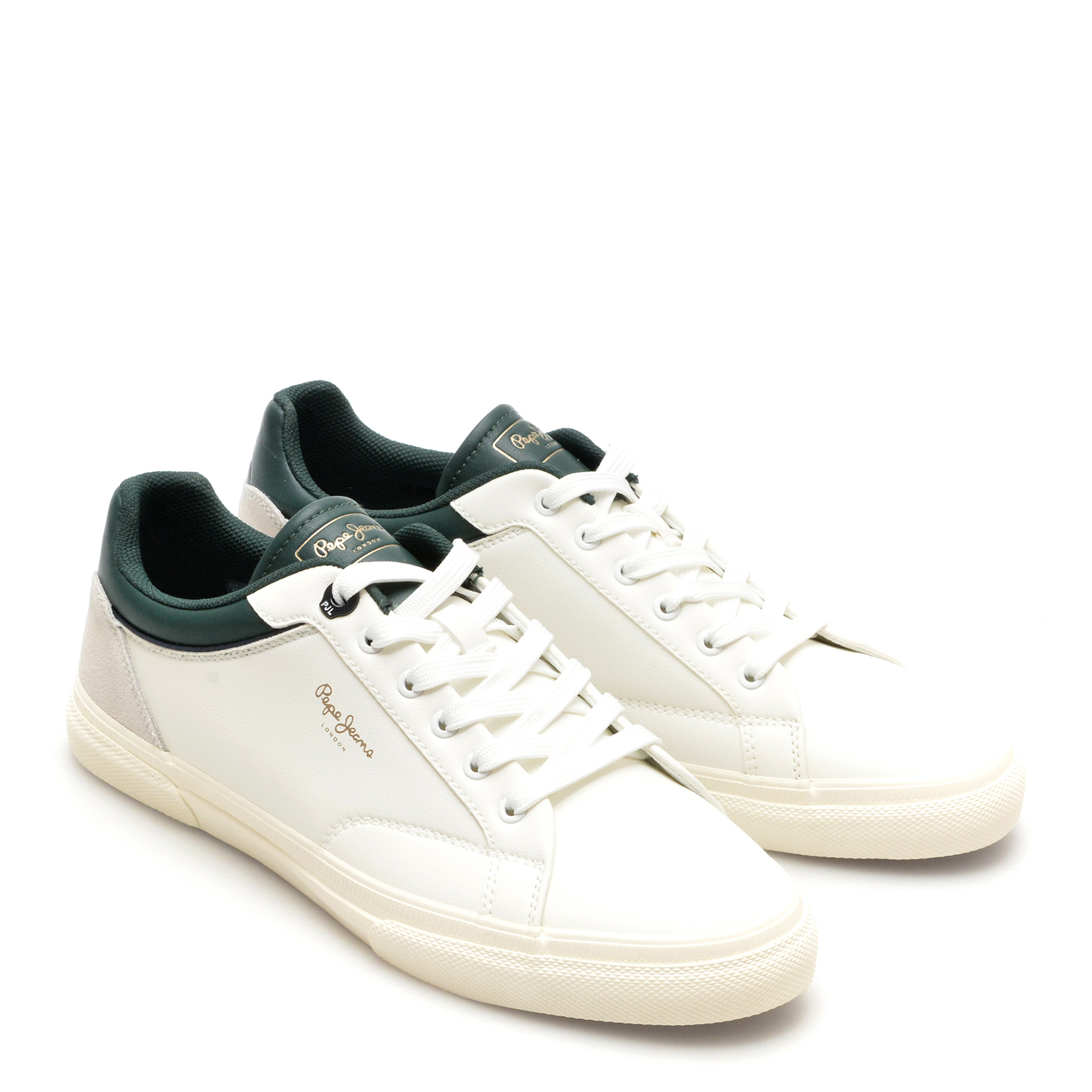 Pantofi PEPE JEANS albi, KENTON JOURNEY, din piele ecologica - imagine 4