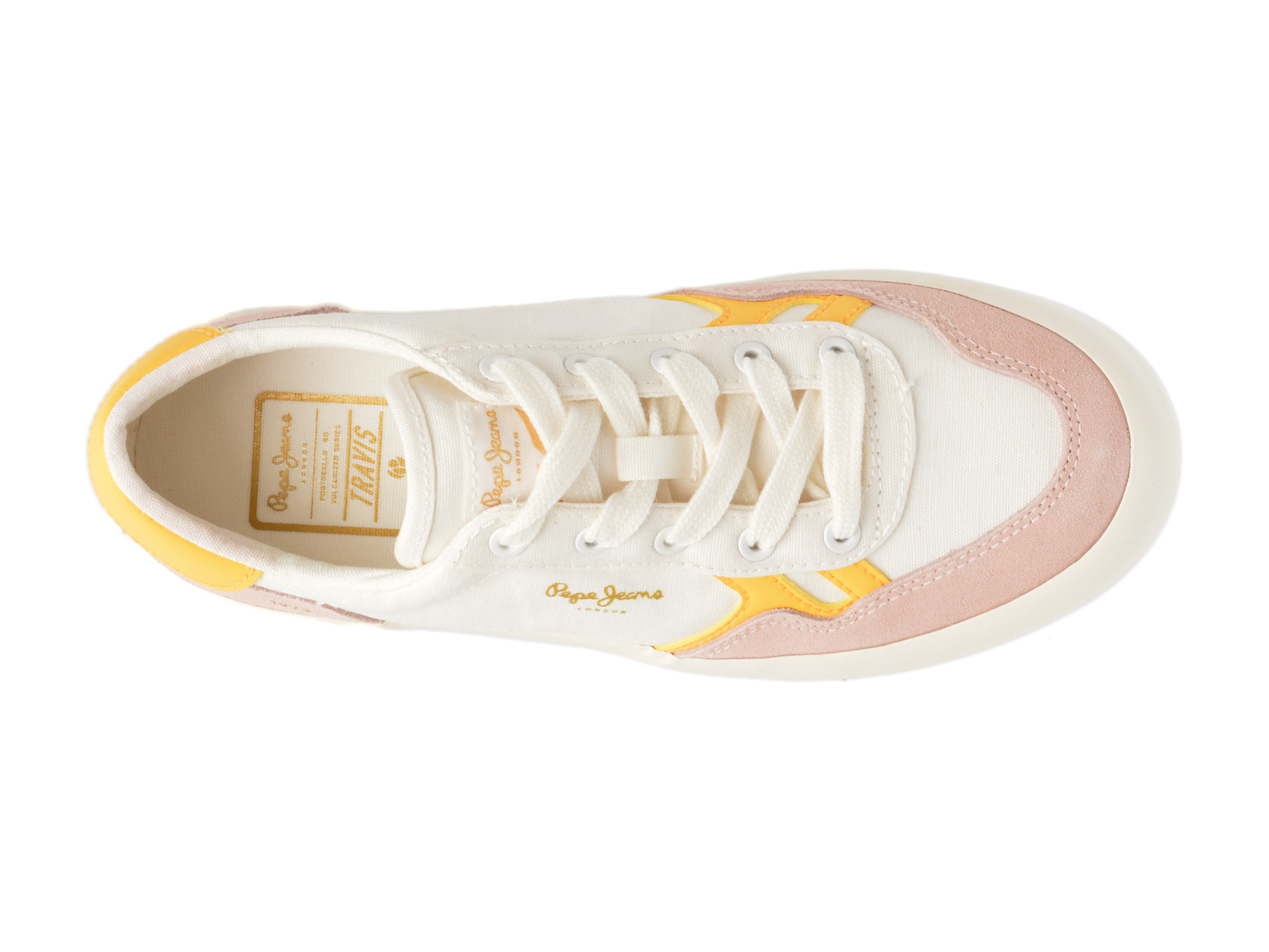 Pantofi PEPE JEANS albi, TRAVIS BRIT, din material textil - imagine 6