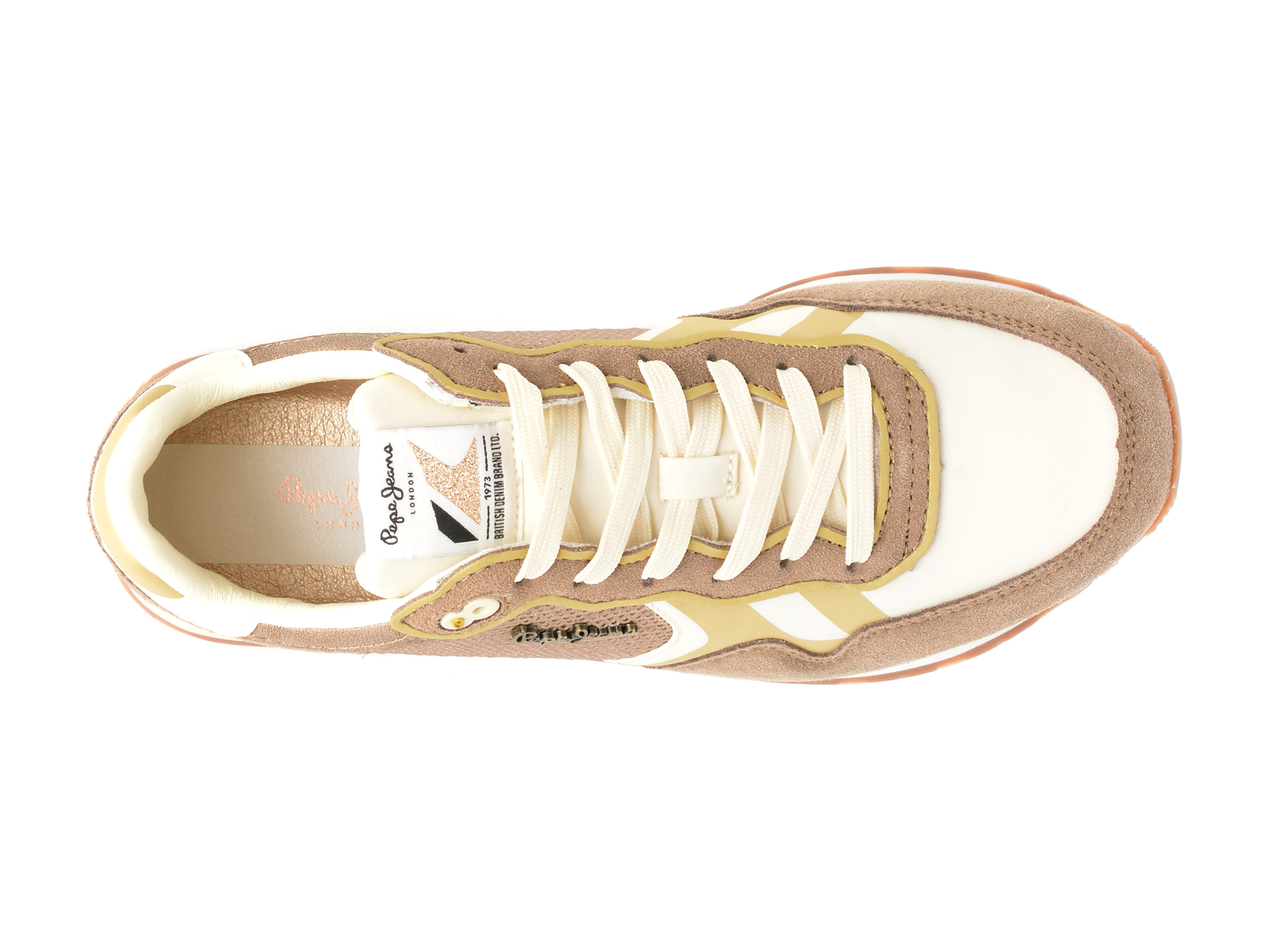 Pantofi PEPE JEANS bej, BRIT SEQUINS, din material textil - imagine 6