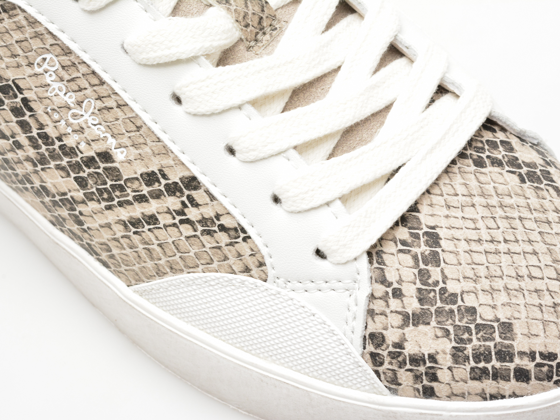 Pantofi PEPE JEANS bej, LANE SNAKE, din piele ecologica - imagine 2