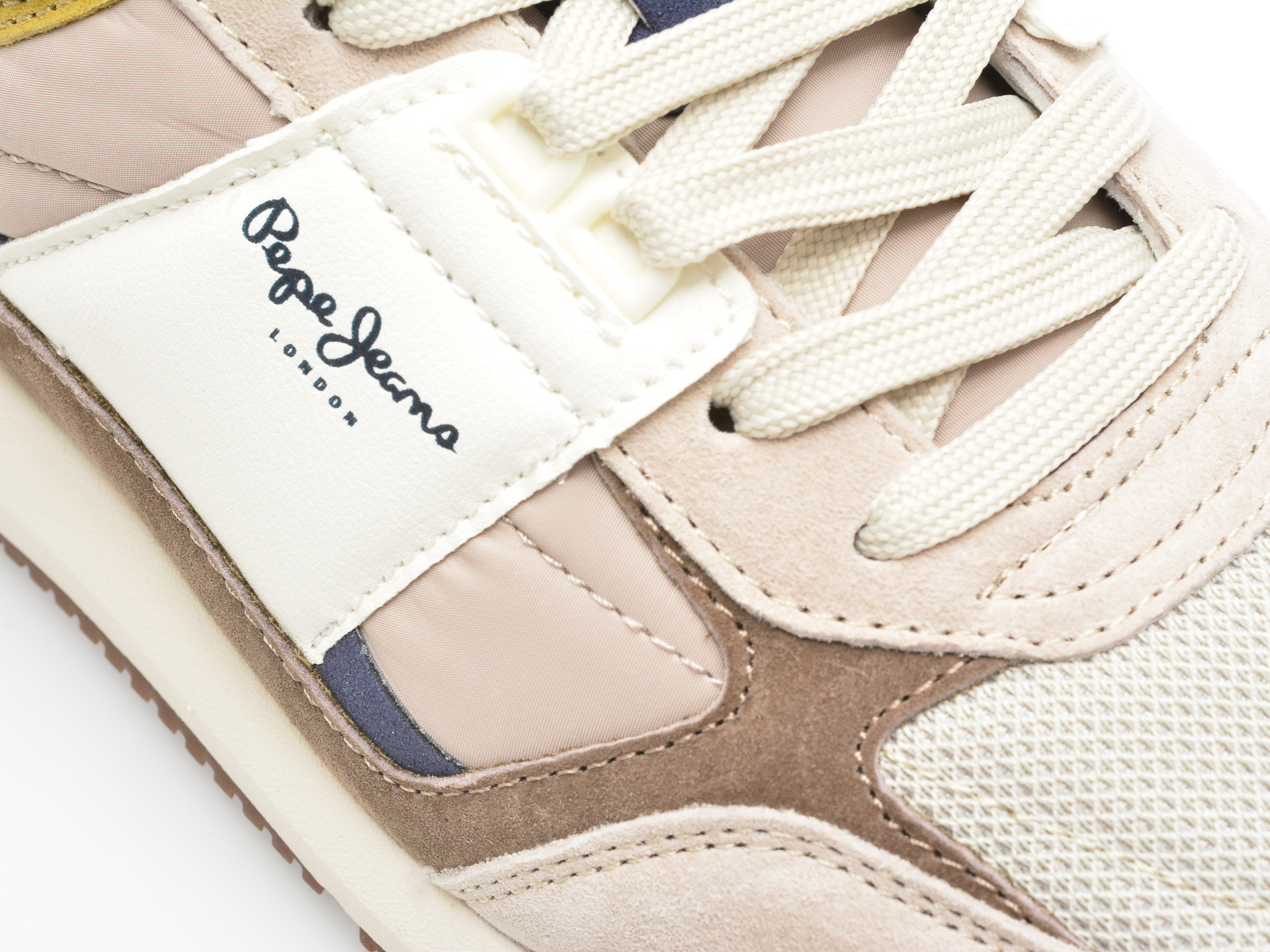Pantofi PEPE JEANS bej, LONDON PRO MESH, din piele naturala - imagine 2